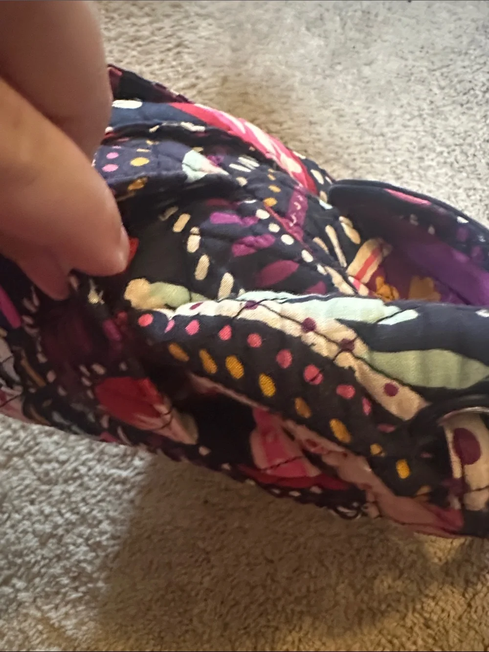 Vera Bradley Navy Quilted Floral Backpack